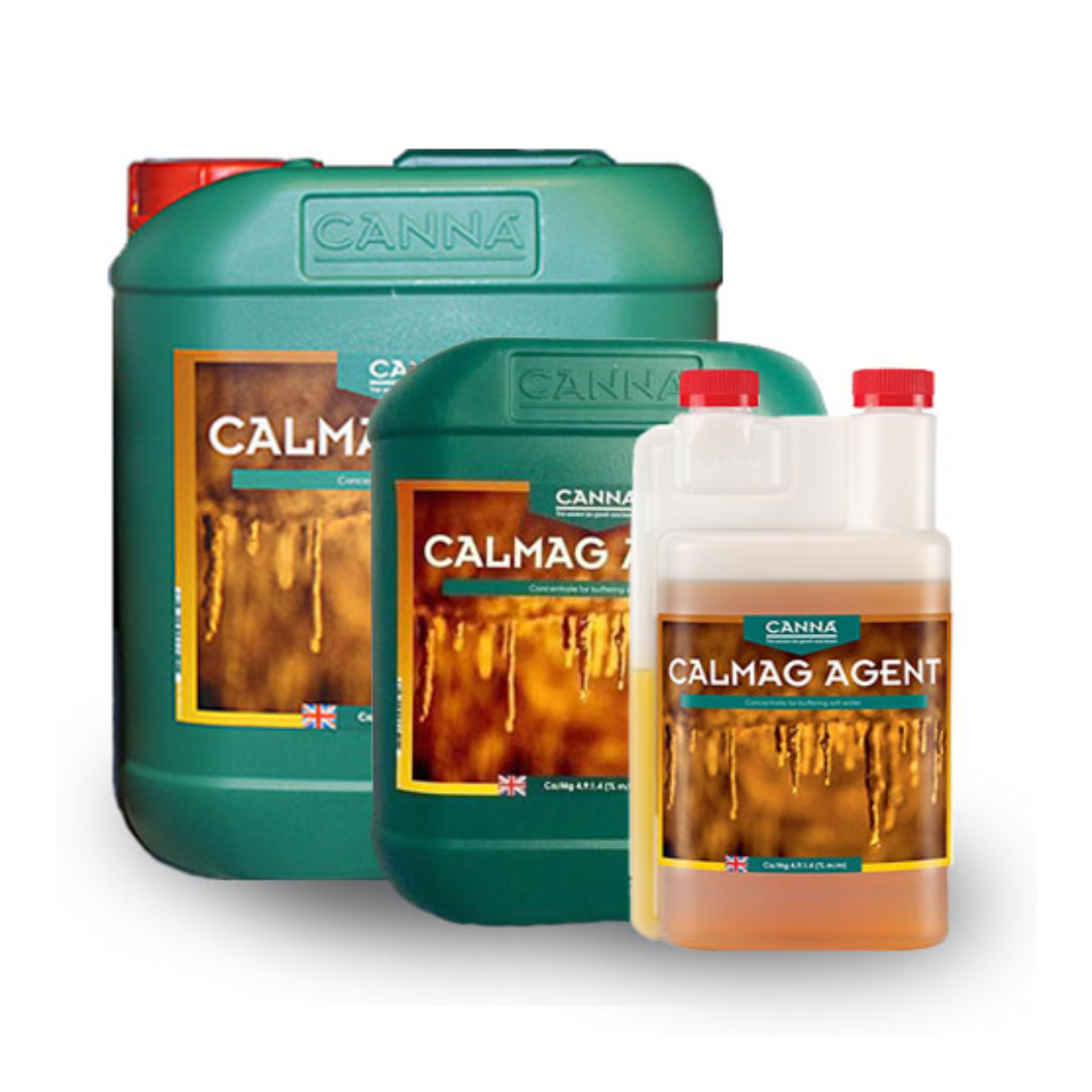 Canna Calmag Agent fertilizer bottles on a white background