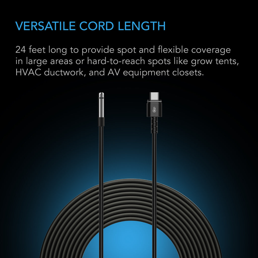 24 ft cord for flexible spot detection coverage in various setups