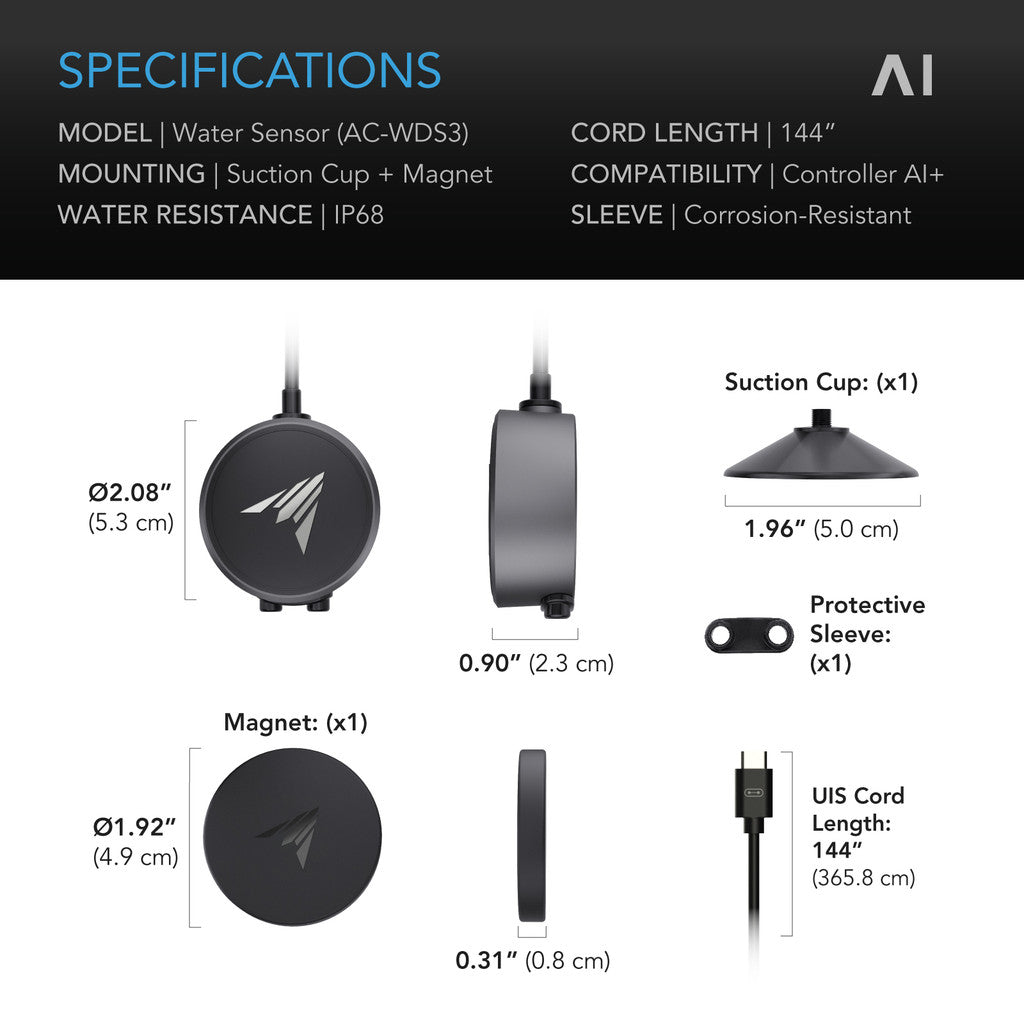specifications of the ac infinity water sensor