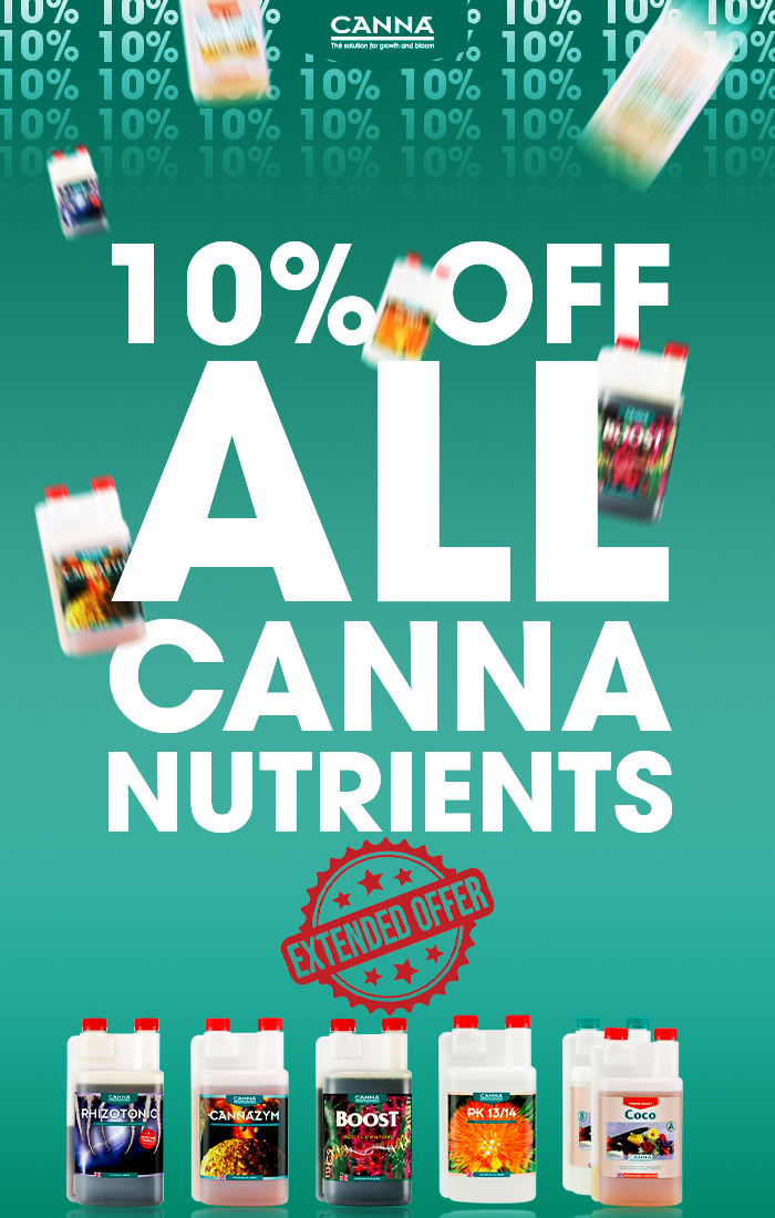 10 percent off Canna Nutrients for indoor hydroponic gardens