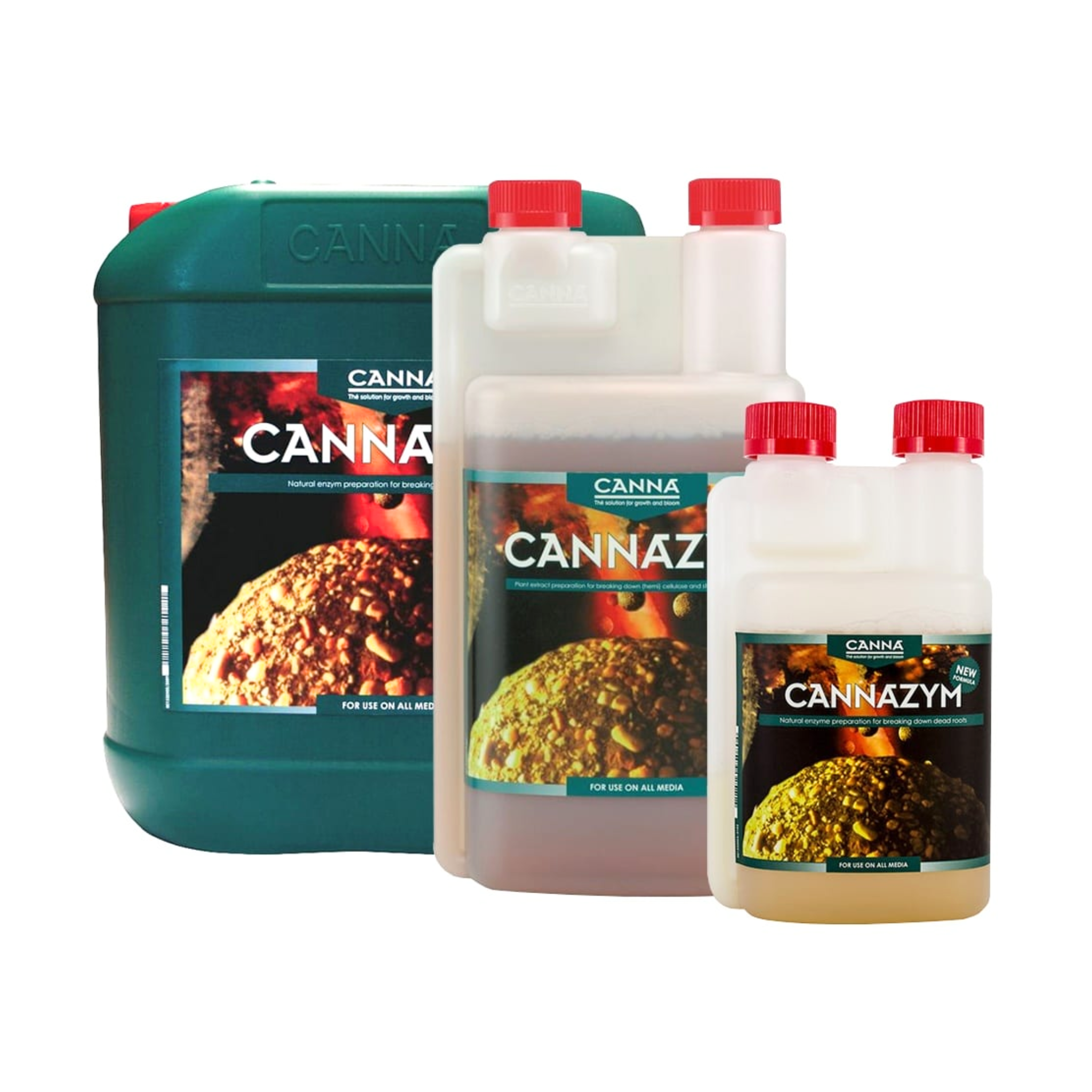 Canna brand fertilizer bottles on a white background