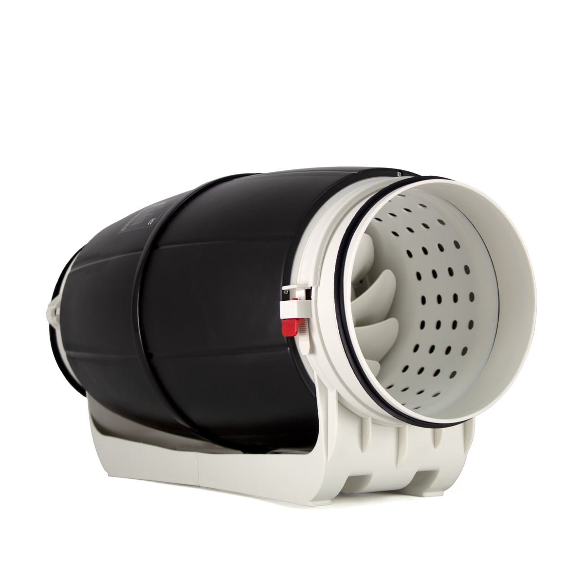 Cyclone Silent Inline Fan mounted in grow room – quiet operation, compact design, ideal for hydroponic ventilation