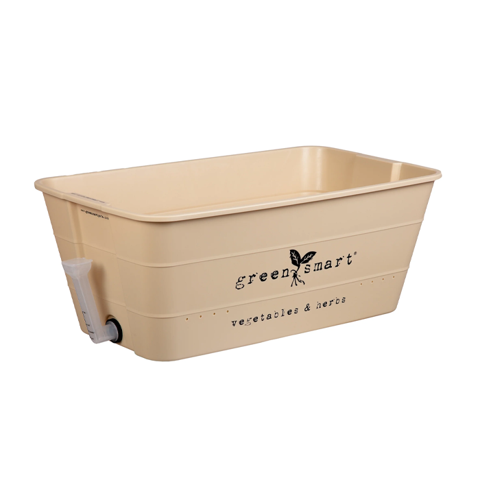 image of a beige green smart pot side view