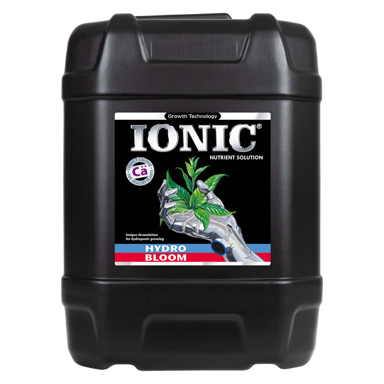 Ionic Black container of Ionic Nutrient Solution with a label on a white background