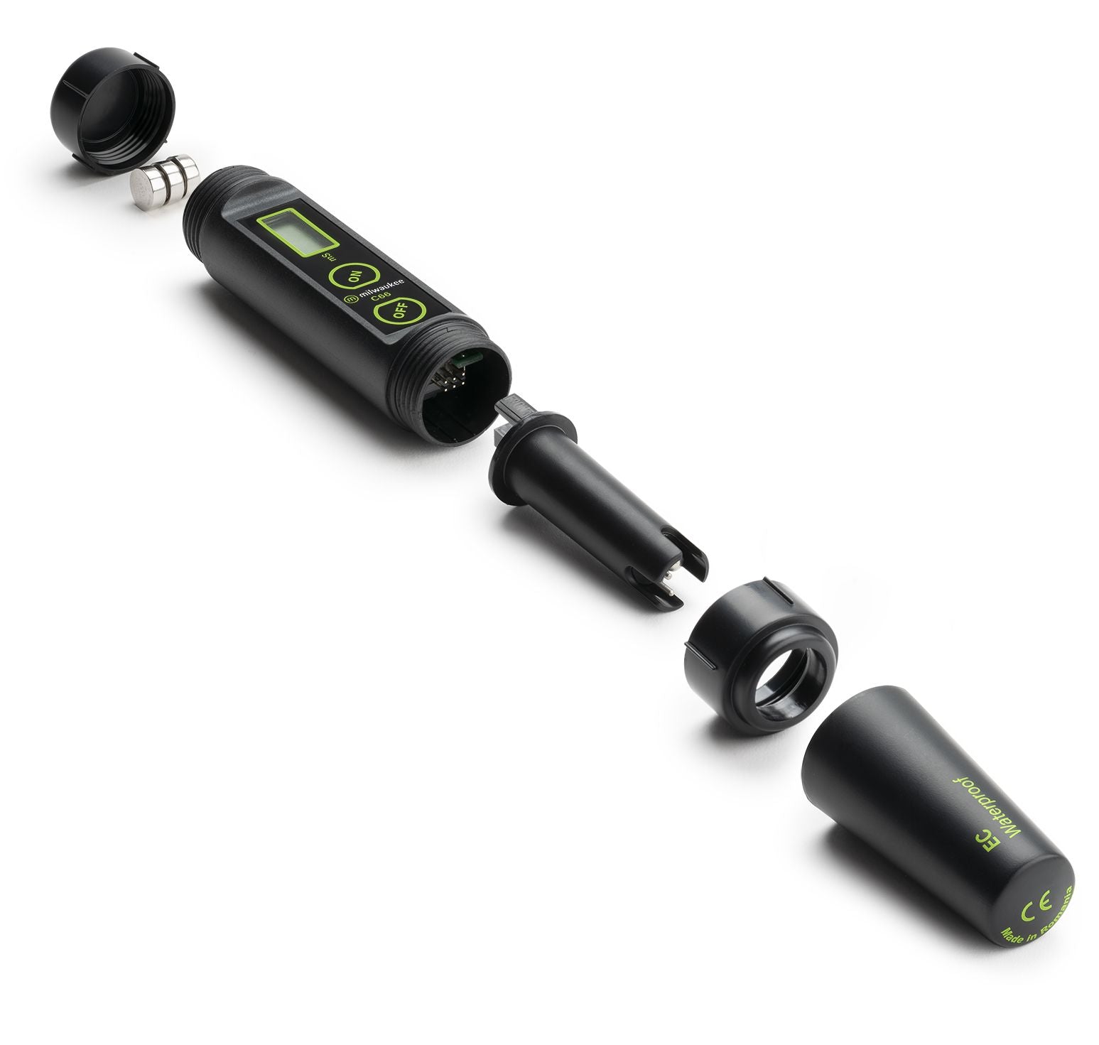 Black digital EC device branded Milwaukee with a green display