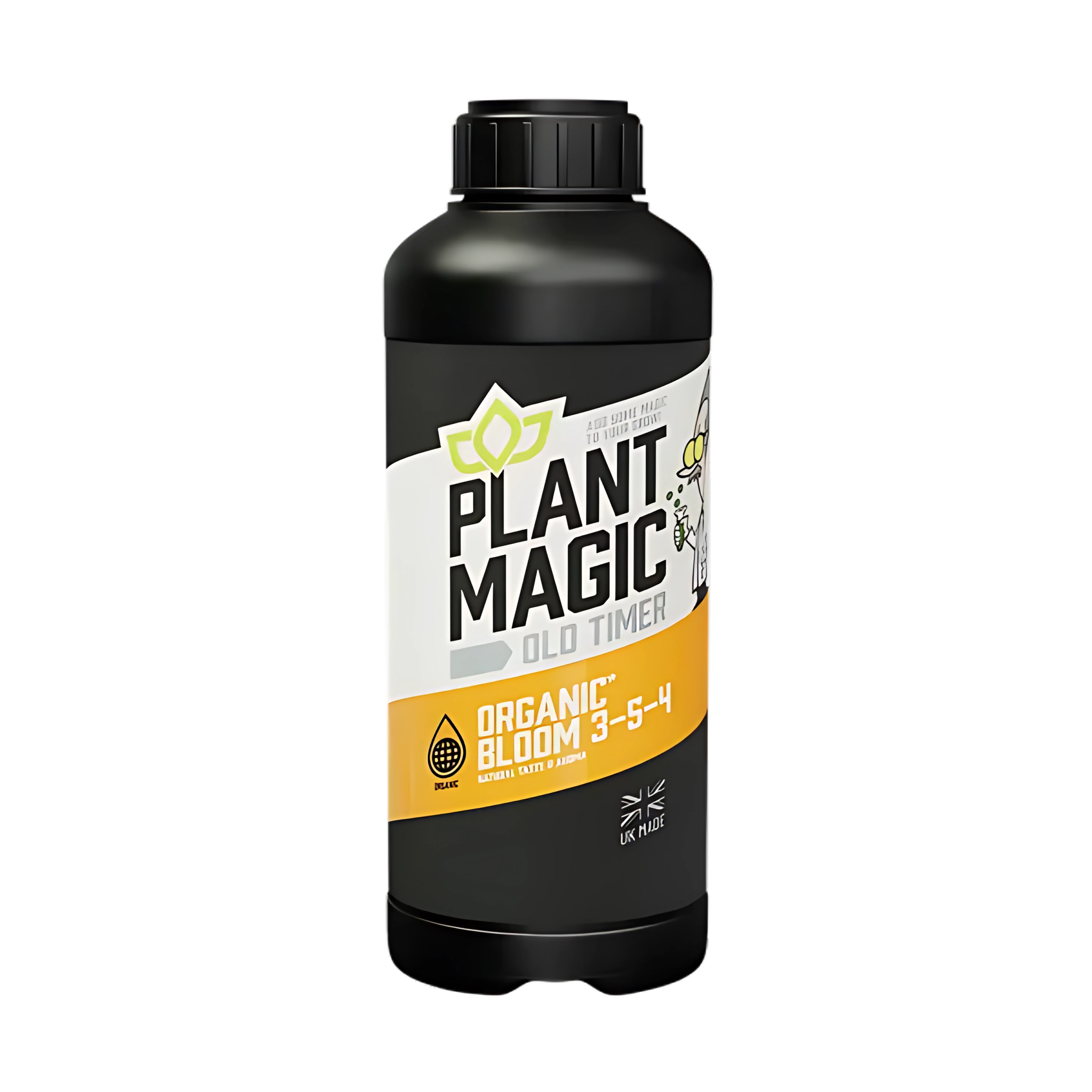 Plant Magic Old Timer Organic Bloom fertilizer bottle on a white background