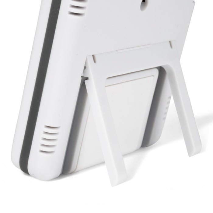 Therma-Hygrometer stand for monitoring temperature and humidity in hydroponics and indoor gardening, ideal for LED grow light setups.