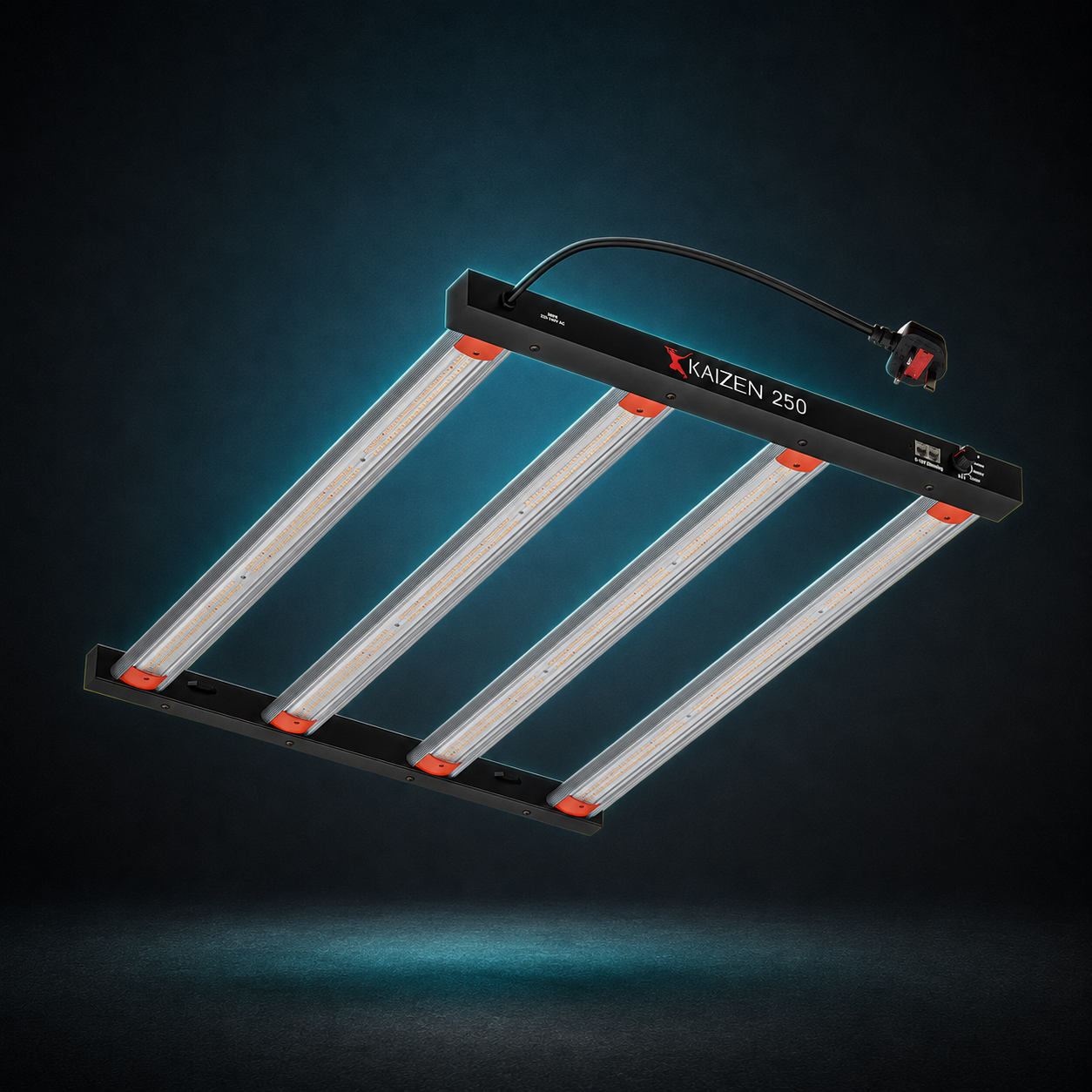 Compact Kaizen Mini Series LED grow light on a charcoal background