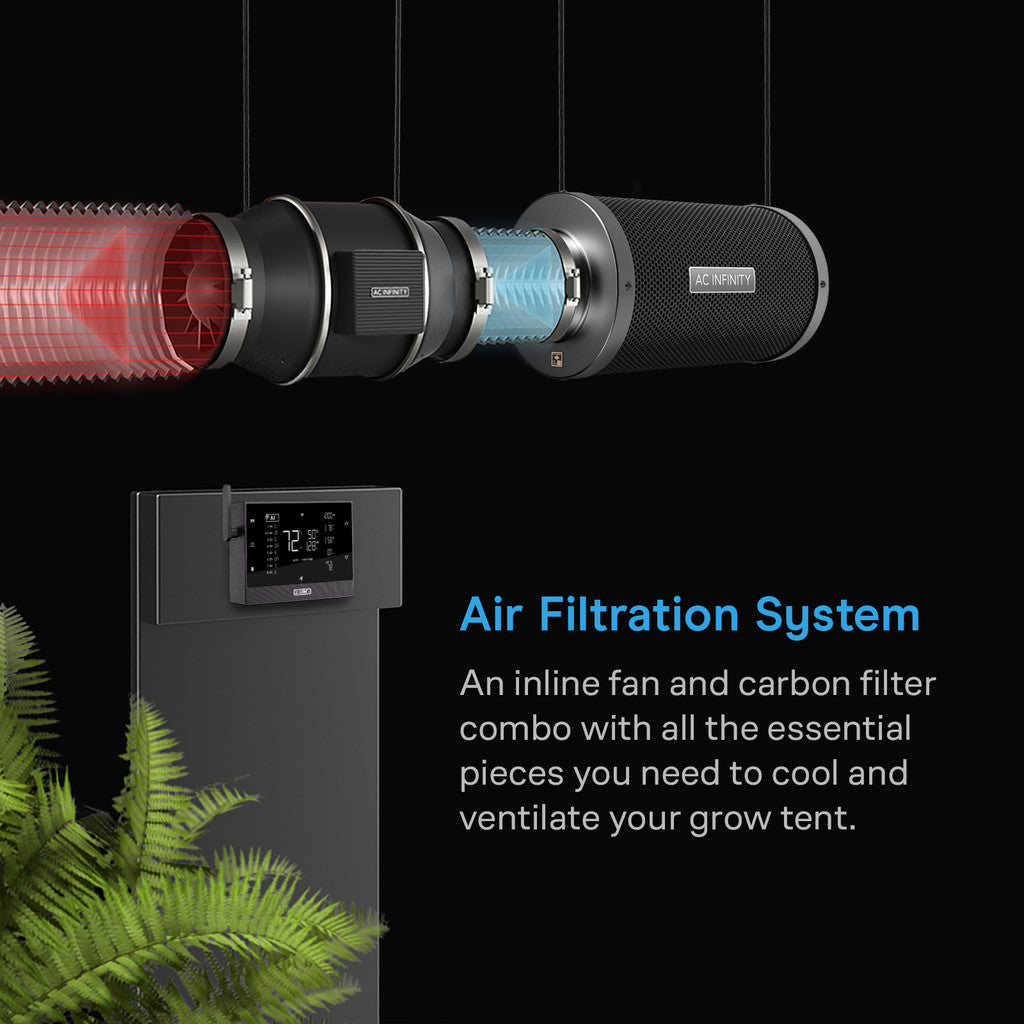 6 inch grow tent air filtration kit with inline fan and carbon filter