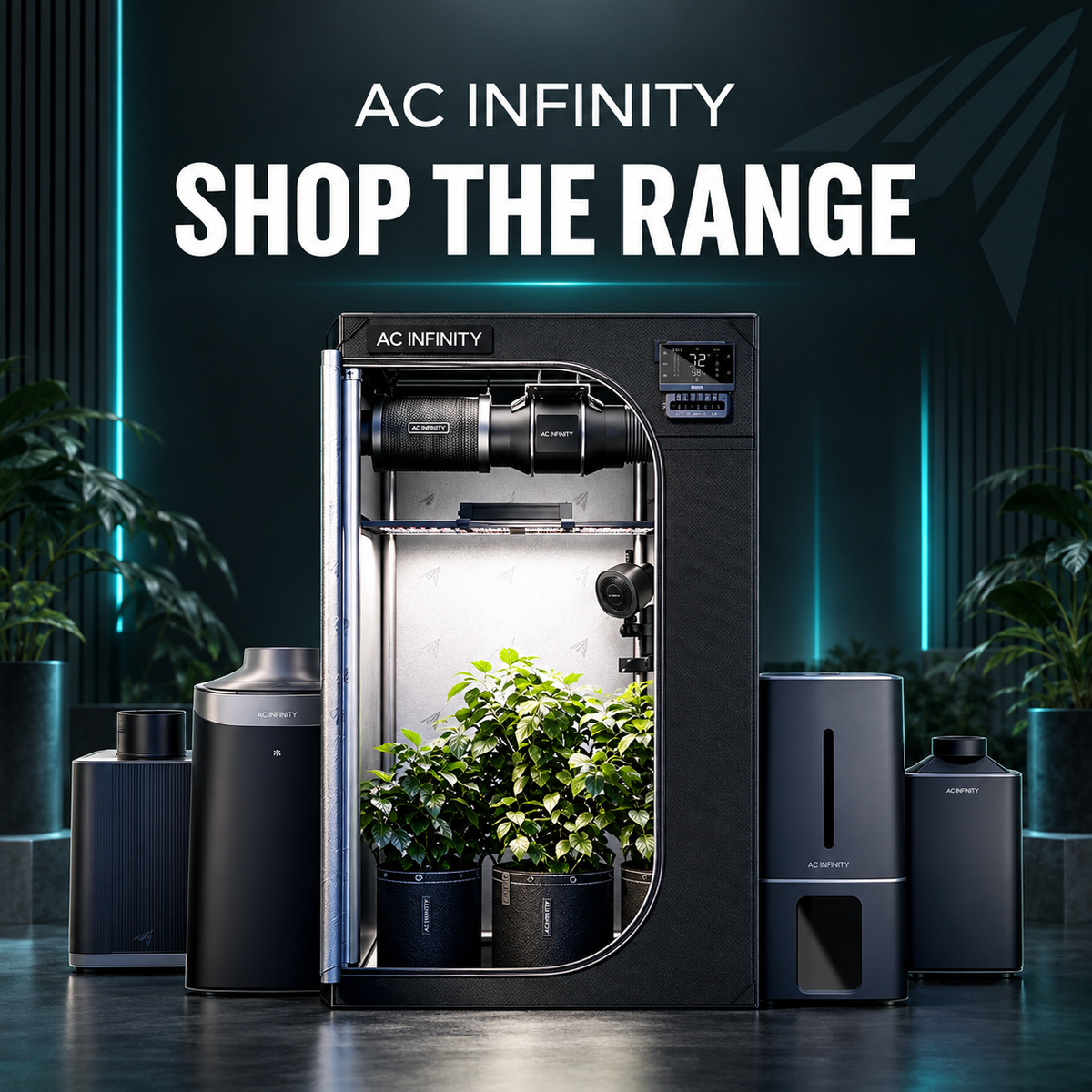 AC Infinity grow fans and ventilation systems for indoor hydroponic growing