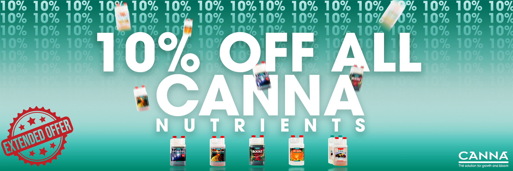 10 percent off Canna Nutrients for indoor hydroponic gardens