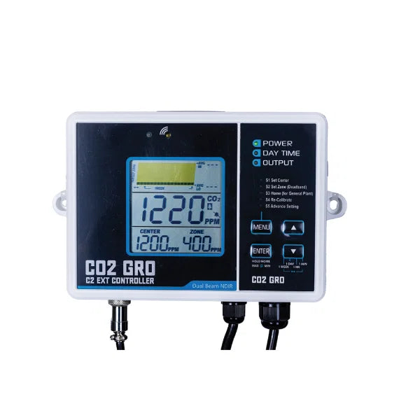 CO2 EXT Controller with digital display on a white background