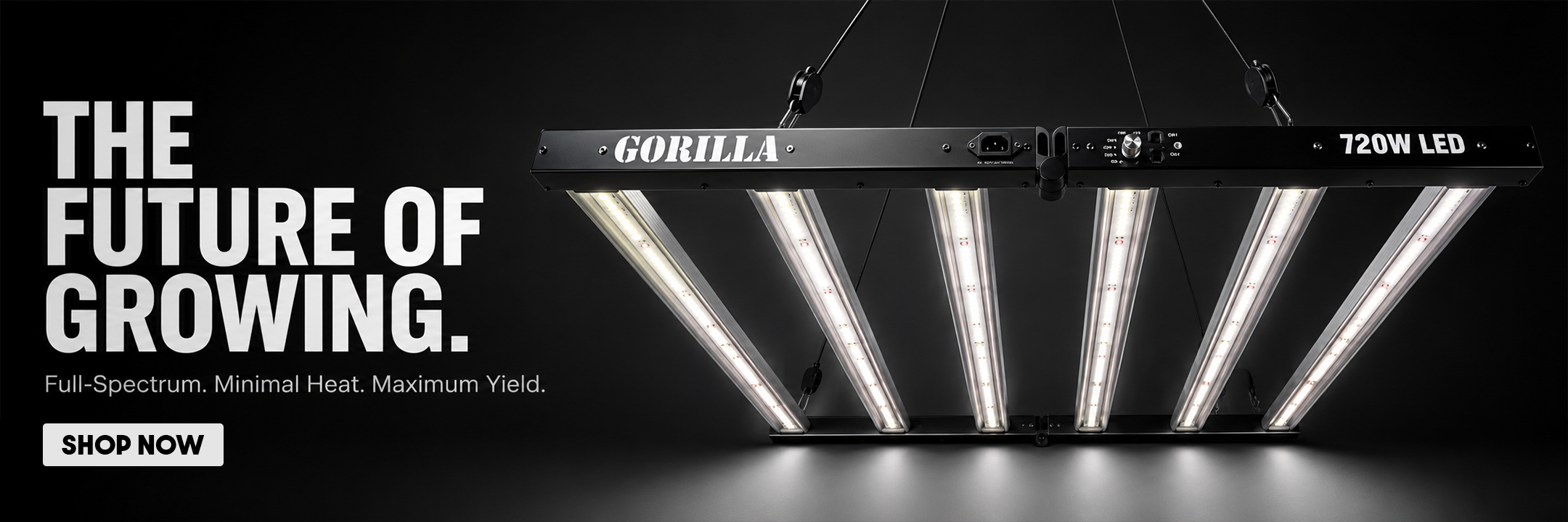 Discover the Gorilla LED 720W Grow Light. High-efficiency full-spectrum lighting with low heat output, dimmable control, and exceptional canopy coverage for maximum plant performance.