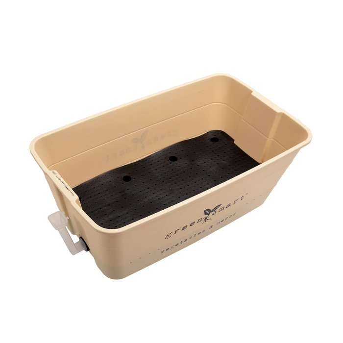 image of the inside of a green smart pot in beige