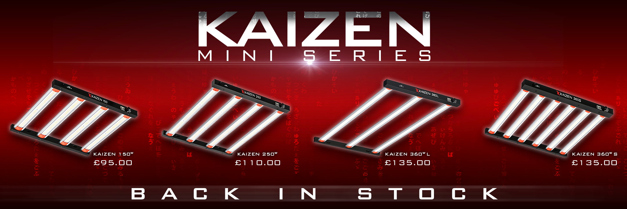 Kaizen Mini Series LED grow lights for hydroponic grow tents and propagation