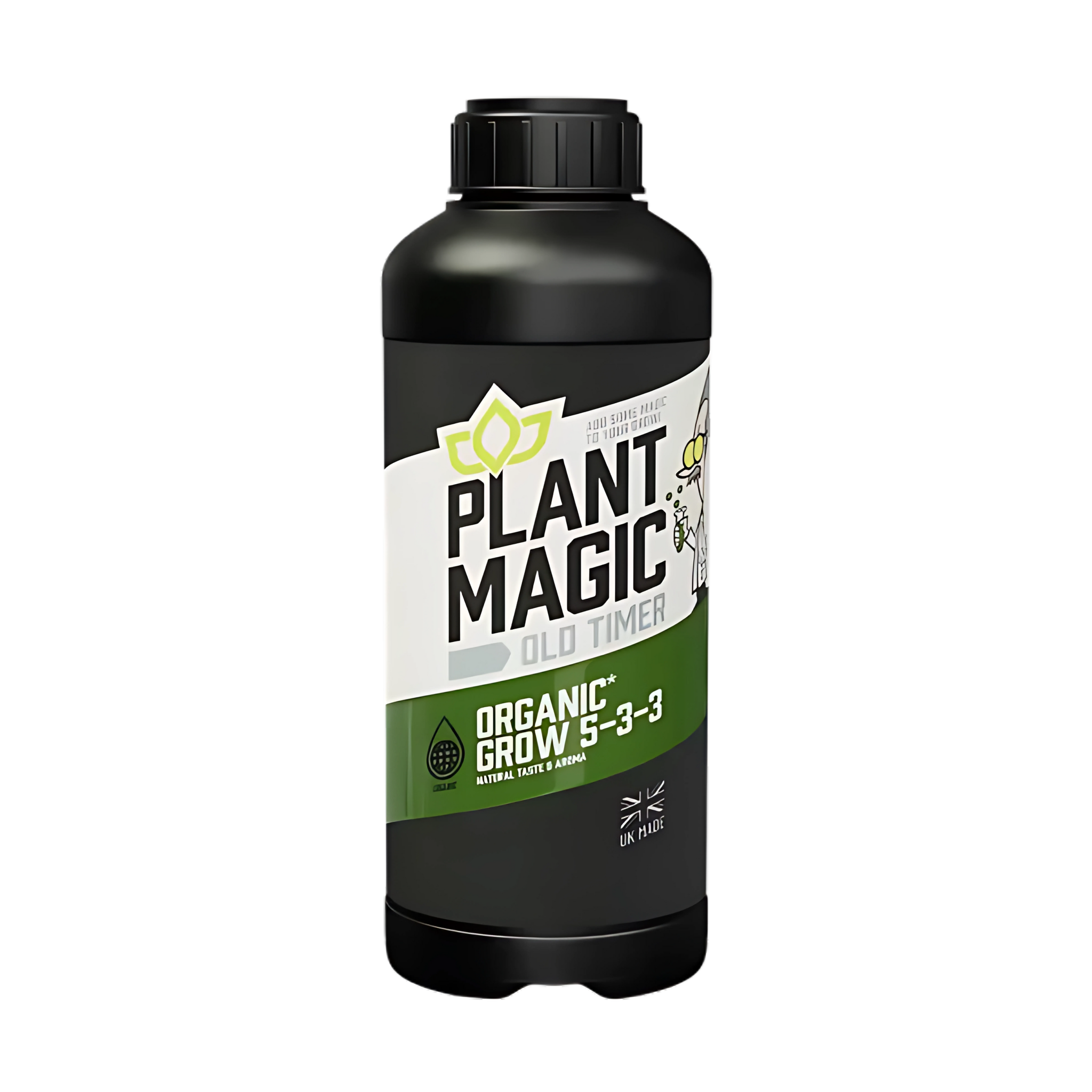 Plant Magic organic grow fertilizer bottle on a white background