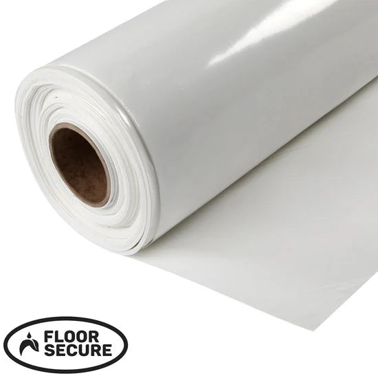 Roll of white sheeting with 'Floor Secure' logo.